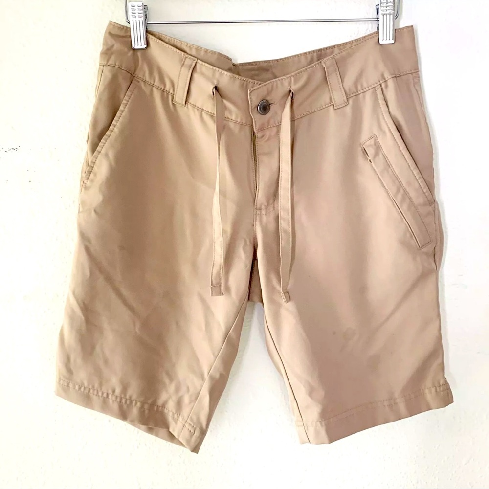 - MAGELLAN Outdoor Women’s Khaki Drawstring Tie Button Zipper Fly Shorts M…